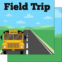 Scrapbook Customs - 12 x 12 Double Sided Paper - Field Trip Bus