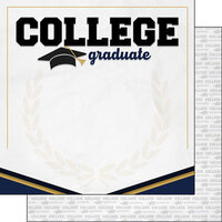 Scrapbook Customs - 12 x 12 Double Sided Paper - College Graduate