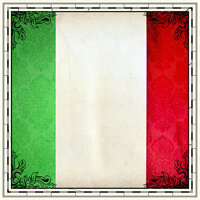 Scrapbook Customs - 12 x 12 Single Sided Paper - Italy Sightseeing Flag