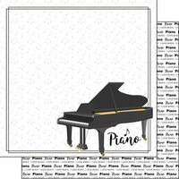 Scrapbook Customs - Music Notes Collection - 12 x 12 Double Sided Paper - Piano Notes