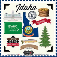 Scrapbook Customs - State Sightseeing Collection - 12 x 12 Cardstock Stickers - Idaho