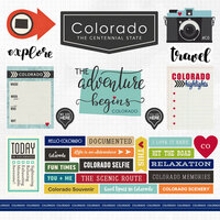 Scrapbook Customs - Adventure Collection - 12 x 12 Cardstock Stickers - Colorado