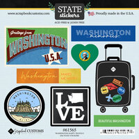 Scrapbook Customs - Cardstock Stickers - Happy Travels - Washington