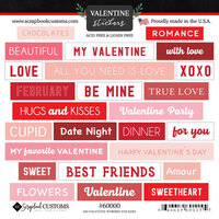 Scrapbook Customs - Cardstock Stickers - Valentine Wordbits