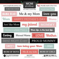 Scrapbook Customs - Cardstock Stickers - Mom Wordbits