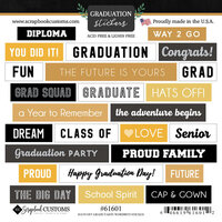 Scrapbook Customs - Cardstock Stickers - Hats Off Graduation Wordbits