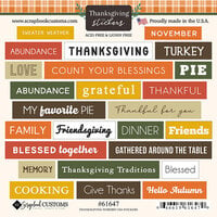 Scrapbook Customs - Cardstock Stickers - Thanksgiving Wordbits