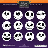 Scrapbook Customs - 6 x 6 Cardstock Stickers - Skeleton Heads