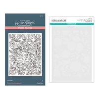 Spellbinders - BetterPress Collection - Press Plates and Stencils Bundle - Winter Rose Background