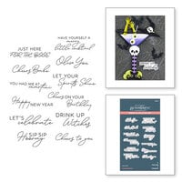 Spellbinders - Happy Hour Collection - BetterPress - Press Plates and Die Set - Cheers Sentiments