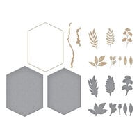 Spellbinders - Glimmer Hot Foil Collection - Glimmer Hot Foil Plate and Die Set - Geo Foliage