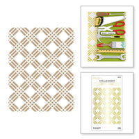 Spellbinders - Glimmer Hot Foil Collection - Plates - Tic Tac Toe Plaid