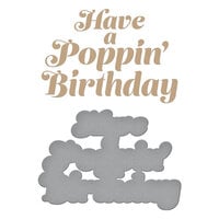 Spellbinders - Its My Party Too Collection - Glimmer Hot Foil Plates and Die Set - Glimmering Poppin Birthday