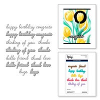 Spellbinders - Simon Hurley - Tulip Garden Collection - Etched Dies - Handwritten Sentiments