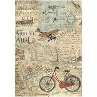 Stamperia - Around The World Collection - A4 Rice Paper - Bicycle