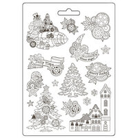 Stamperia - Gear up for Christmas Collection - Moulds - Trees and Elements