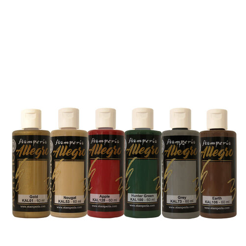 Stamperia - Gear up for Christmas Collection - Allegro Paint - 6 Pack