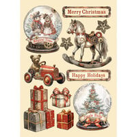 Stamperia - Gear up for Christmas Collection - Colored Wooden Shapes - Snowglobes