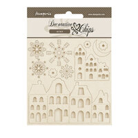 Stamperia - Gear up for Christmas Collection - Decorative Chips - Cozy Houses