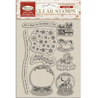 Stamperia - Gear up for Christmas Collection - Clear Acrylic Stamps - Snowglobes