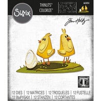 Sizzix - Tim Holtz - Thinlits Dies - Papercut Chicks Colorize