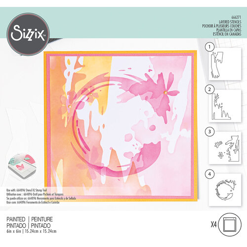 Sizzix - Layered Stencils - Painted