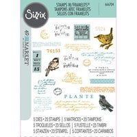 Sizzix - 49 and Market Collection - Framelits Dies with Clear Stamps - Bird Song