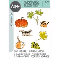 Sizzix - 49 and Market Collection - Framelits Dies with Clear Stamps - Pencil Line Harvest