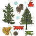 Sizzix - 49 and Market Collection - Framelits Dies with Clear Stamps - Pine Holidays