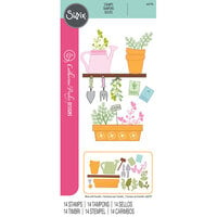 Sizzix - Catherine Pooler - Clear Stamps - Greenhouse Finds