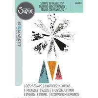 Sizzix - 49 and Market Collection - Framelits and Clear Stamps - Build-a-Burst - Artsy Lace Mix