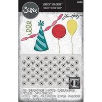 Sizzix - Tim Holtz - Sidekick Collection - Thinlits and Embossing Folder Set - Celebrate