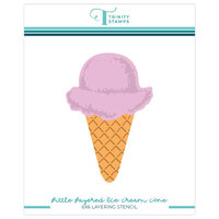 Trinity Stamps - Sweet Summer Celebration Collection - Layering Stencils - Little Layered Ice Cream Cone