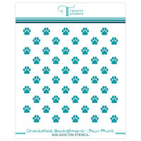 Trinity Stamps - Stencils - Checkered Background - Paw Print Add-On