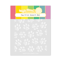 Waffle Flower Crafts - Stencils - Paw Print Duo