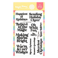 Waffle Flower Crafts - O Christmas Tree Collection - Clear Photopolymer Stamps - Holiday Cheer Sentiments