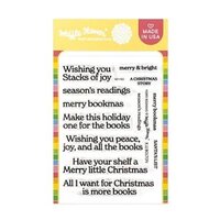 Waffle Flower Crafts - Clear Photopolymer Stamps - Merry Bookmas