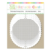 Waffle Flower Crafts - Stitchable Cards Collection - Perforated Pinking Circle Shapes