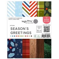 Waffle Flower Crafts - 4.25 x 5.5 Paper Pack - Season's Greetings