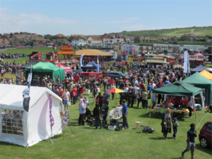 A photograph of a past Motofest event at Martello Fields