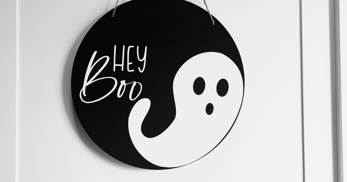 Hey Boo Dollar Tree Cricut Halloween Door Hanger