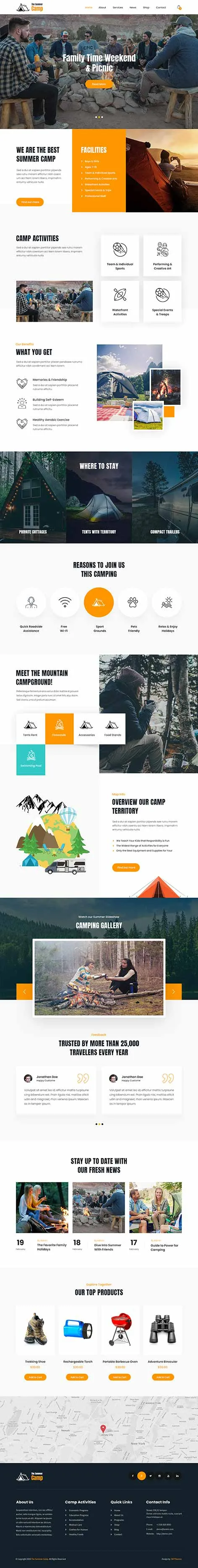 Summer Camp - Camping WordPress Theme