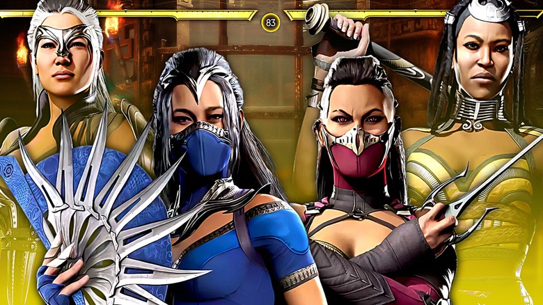 A composite image of female combatants from Mortal Kombat