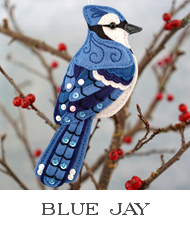 blue jay sewing pattern, felt bird ornament, blue bird, felt blue jay, sewing tutorial, easy bird pattern