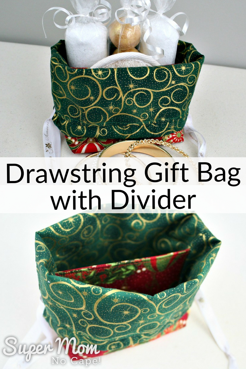 Collage photos of Drawstring Gift Bag with Divider 