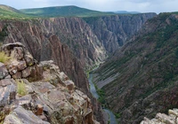 Góry, Skały, Kanion, Rzeka, Gunnison River, Park Narodowy Black Canyon of the Gunnison, Kolorado, Stany Zjednoczone