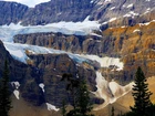 Góry, Crowfoot Mountain, Park Narodowy Banff, Drzewa, Lodowiec, Crowfoot Glacier, Alberta, Kanada