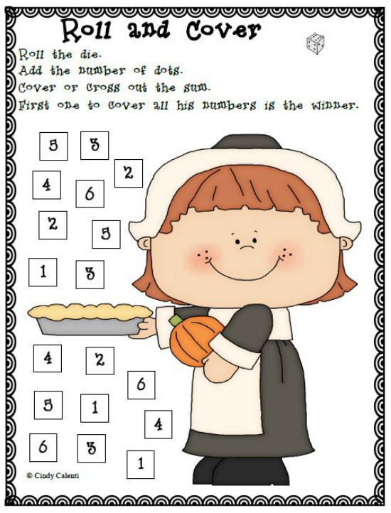 Teach Junkie: 40 Roll and Cover "Bump" Cool Math Games - PIlgrims