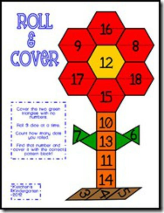 Teach Junkie: 40 Roll and Cover "Bump" Cool Math Games - Pattern Block Cover Up