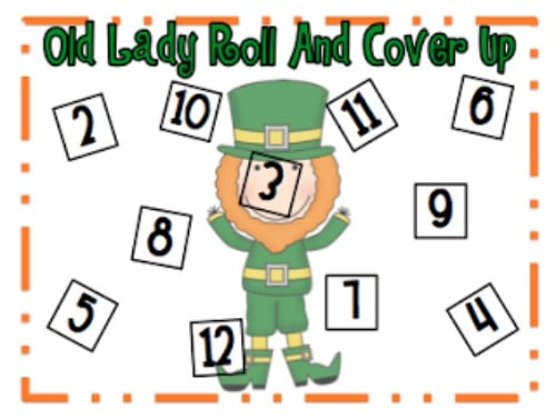 Teach Junkie: 40 Roll and Cover "Bump" Cool Math Games - There Was An Old Lady Versions